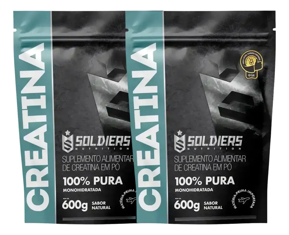 Creatina Soldiers 2 potes de 1,2 kg